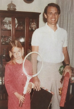 My father and tennis racket