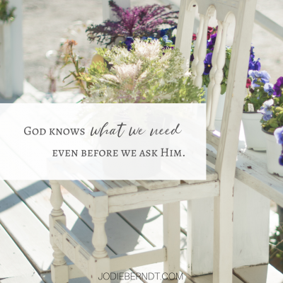 God knows what we need