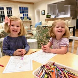 Girls coloring - teach children to pray