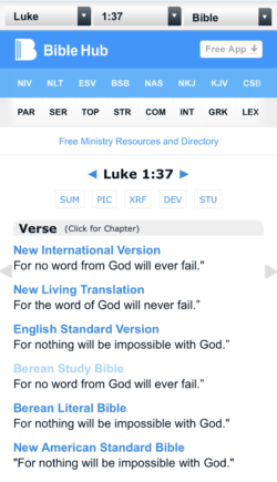 Bible Hub translation of Luke 1:37