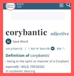 Corybantic definition - wild, frenzied