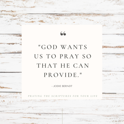 Prayer and provision