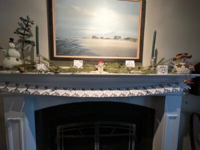 Advent cards on mantel