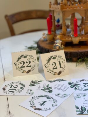 Advent cards and candles