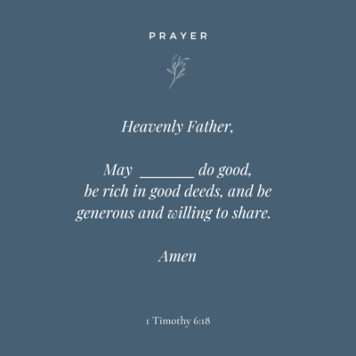 A prayer for your grandchild for generosity